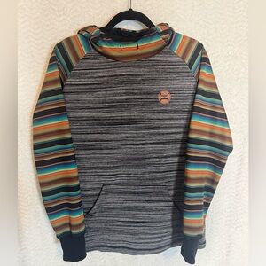 Hooey Multicolor Striped Hoodie Sweater. Size medium. Comfy Cowboy